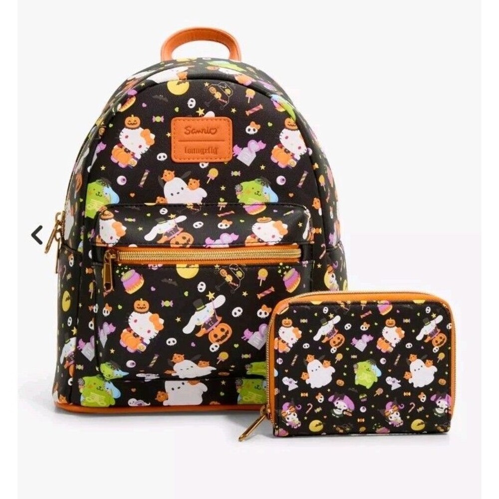 NWT Loungefly Hello Kitty And Friends Halloween Mini Backpack & Matching Wallet